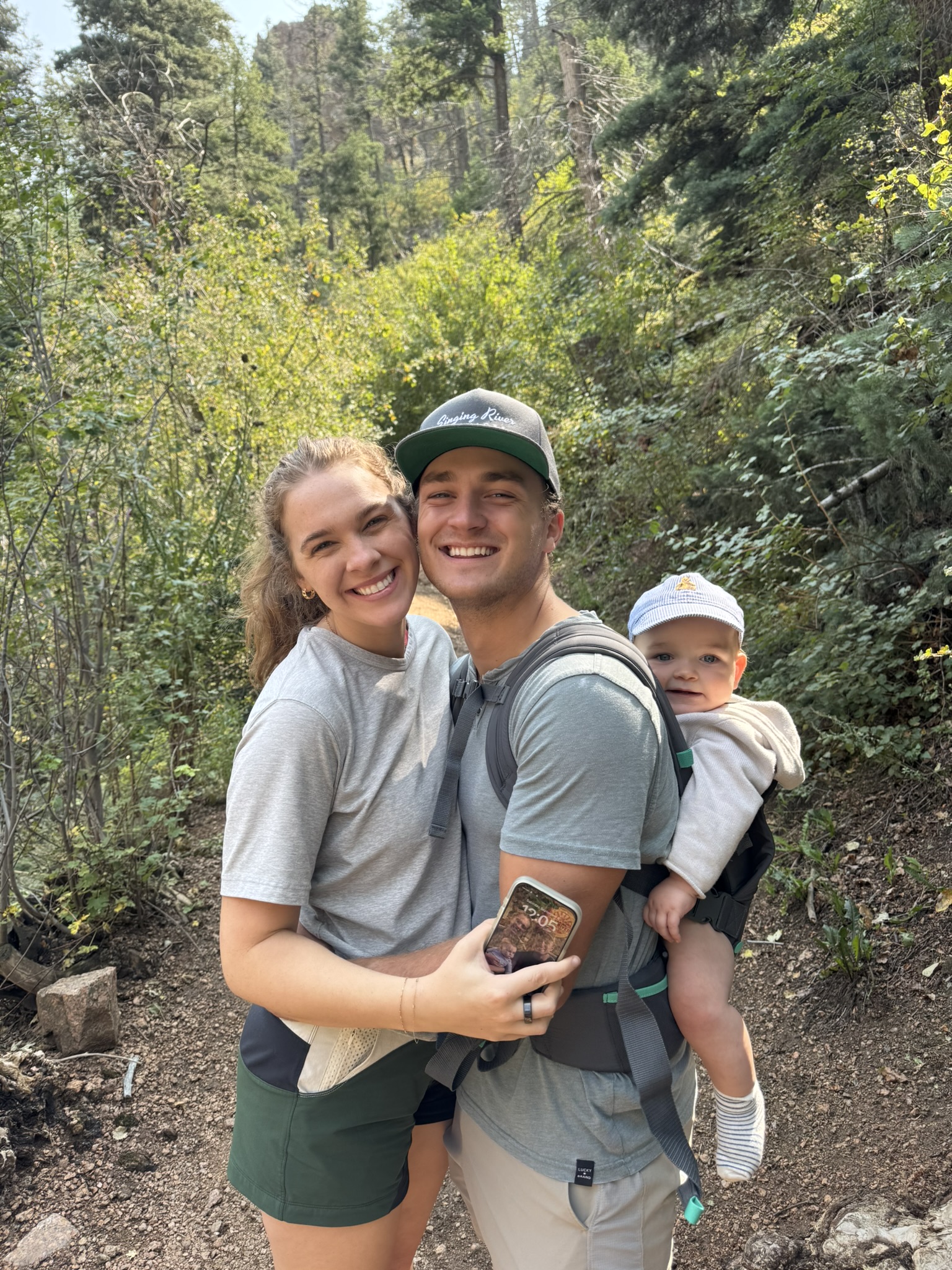 Ezra Bailey with his wife and son